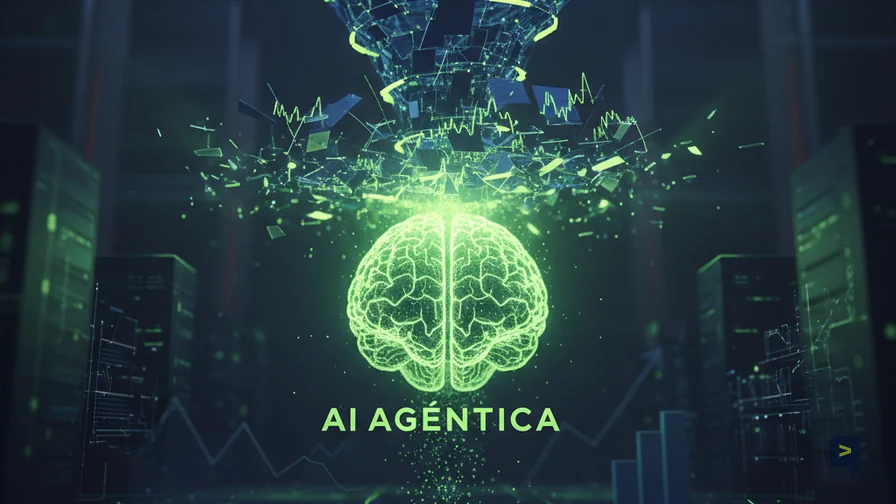 Diagrama de agentes de IA conectándose a distintas APIs y herramientas de software empresarial