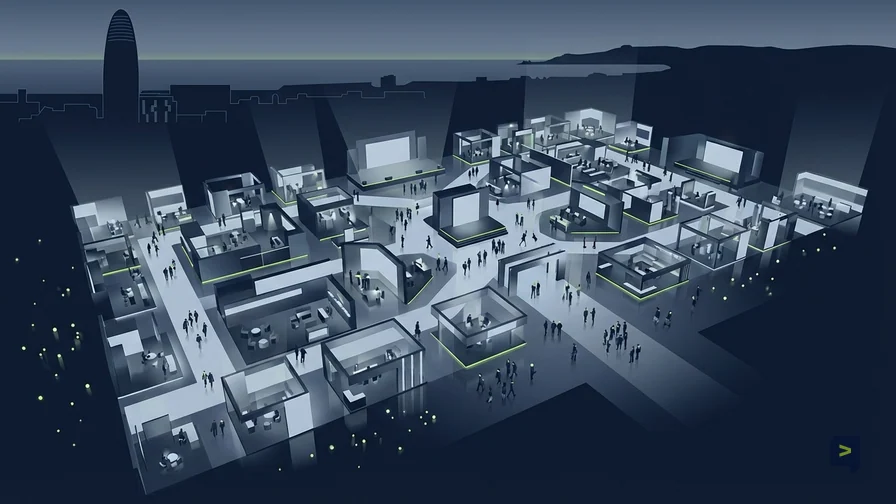 Vista del Talent Arena 2026 en la Fira de Montjuïc, Barcelona, con asistentes participando en actividades de networking